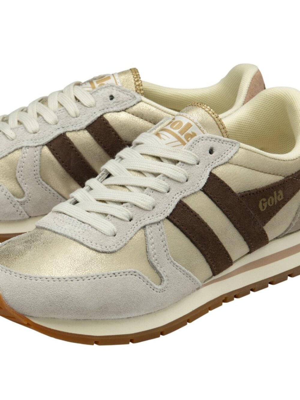 Gola Classics Women's Daytona Blaze Sneakers in Gold/Dark Brown/Cameo
